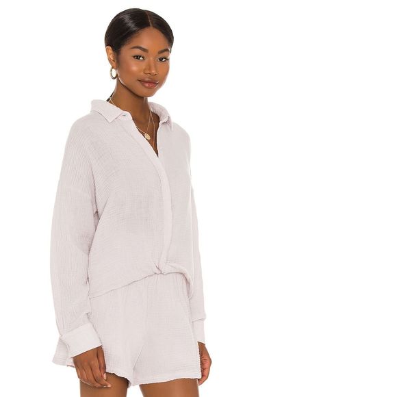 NEW Size M MONROW Relaxed Blouse in Chalk REVOLVE MSRP $128 - Picture 2 of 8